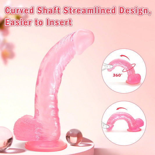 Pink Jelly Realistic Dildo 9 Inch