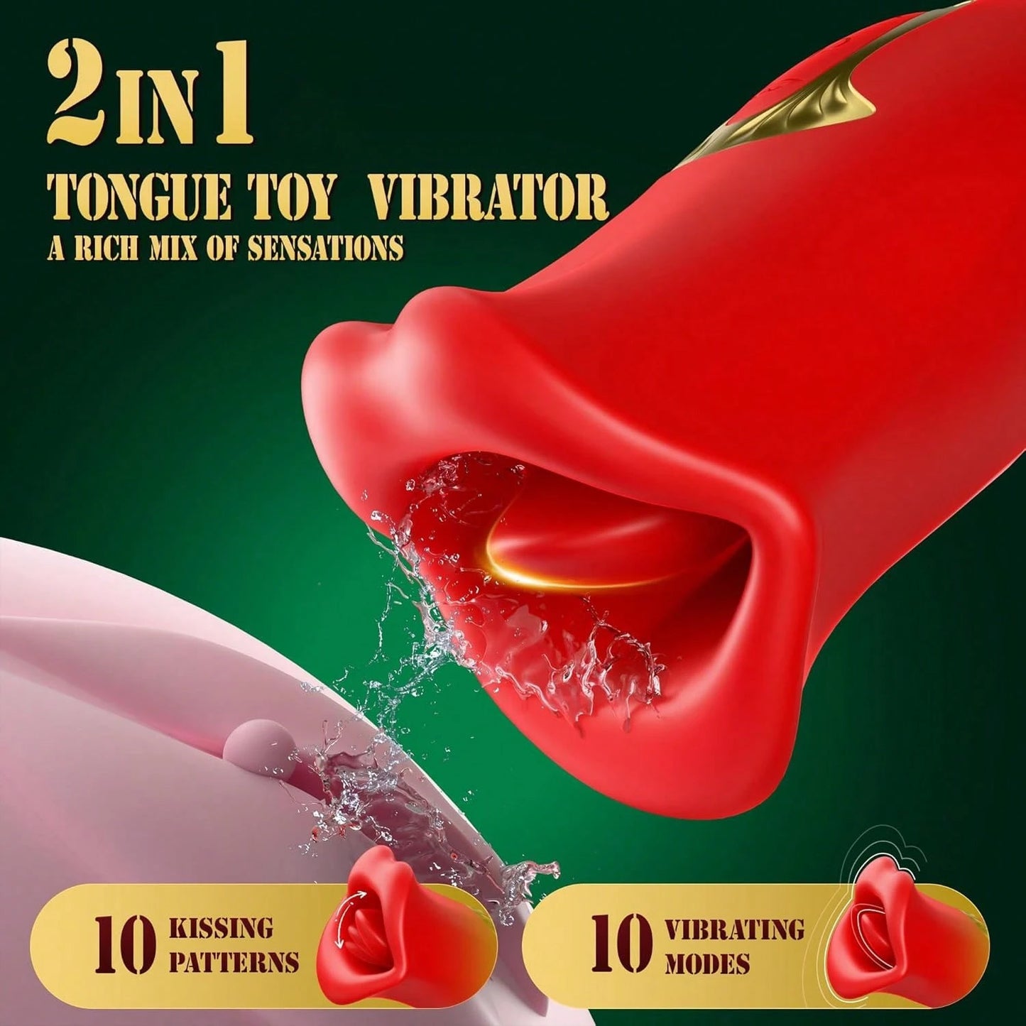 Mouth Tongue Licking Vibrators Dildo For Sucking Biting Nipple & Clit Clitoris Stimulator Massager, Female Masturbation Breast Sex Toy Oral Blowjob Toys Sexy Sexual Pleasure For Adult