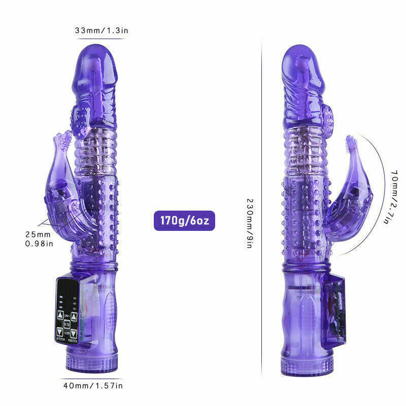12-Speed Rotating Rabbit Vibrator – Realistic G-Spot and Clitoral Stimulator