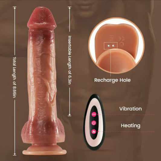 Realistic Telescopic Vibrator with APP Control – Heated Dildo Massager for Women