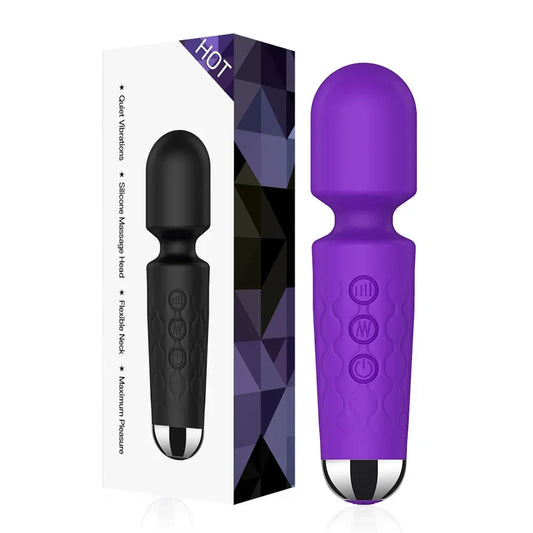 Powerful AV Magic Wand Vibrator – 20-Speed Rechargeable Clitoral & G-Spot Stimulator, Waterproof Silicone Massager for Women