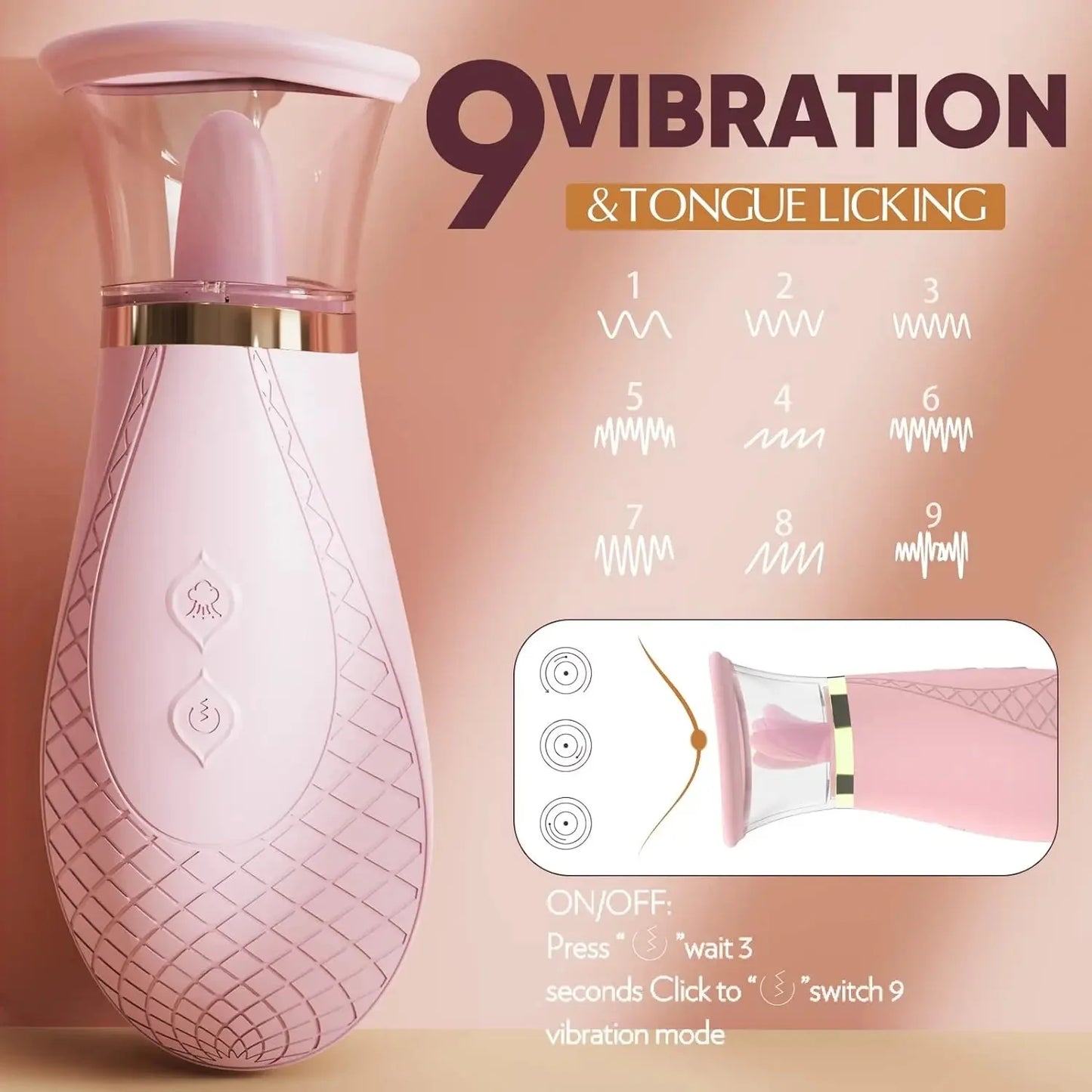 Clitoral Sucking & Licking Vibrator for Women – 3 Suction + 9 Tongue Modes | Nipple & Clit Stimulator | Waterproof, Silent, Discreet Adult Toy