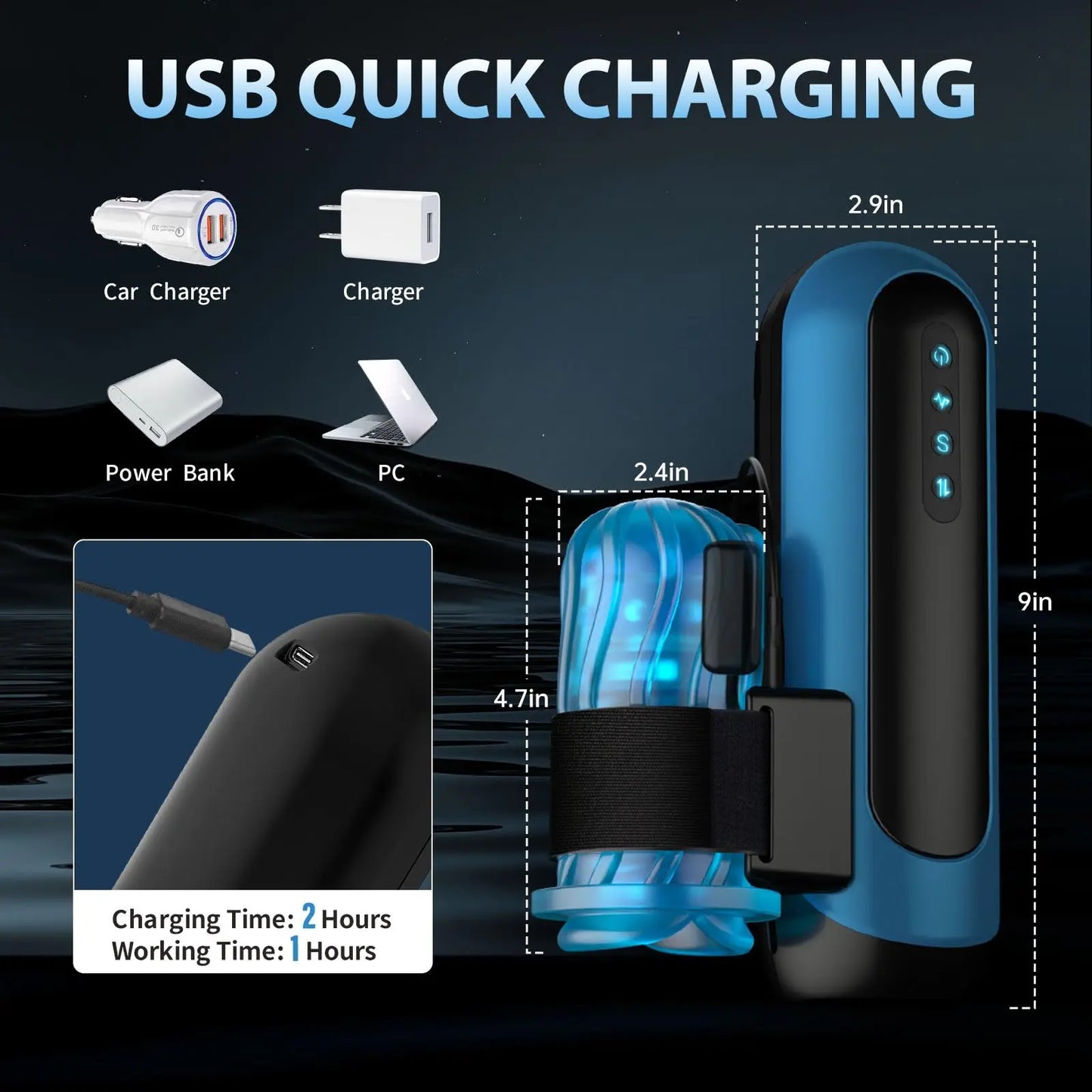 Interchangeable Automatic Male Masturbator with 6 Piston Modes & 5 Speed Settings