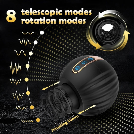 Automatic Male Masturbator Cup with 8 Rotating Modes and Realistic Moaning Sounds