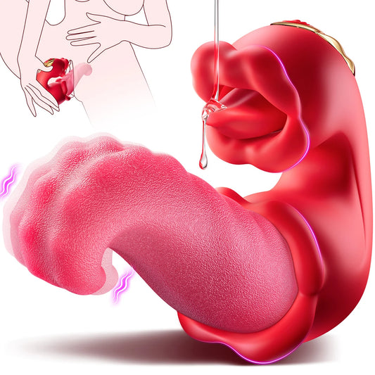 G-Spot & Clitoral Vibrator – Battery-Powered Tongue Stimulator for Women, Medical Silicone Dildo Massager