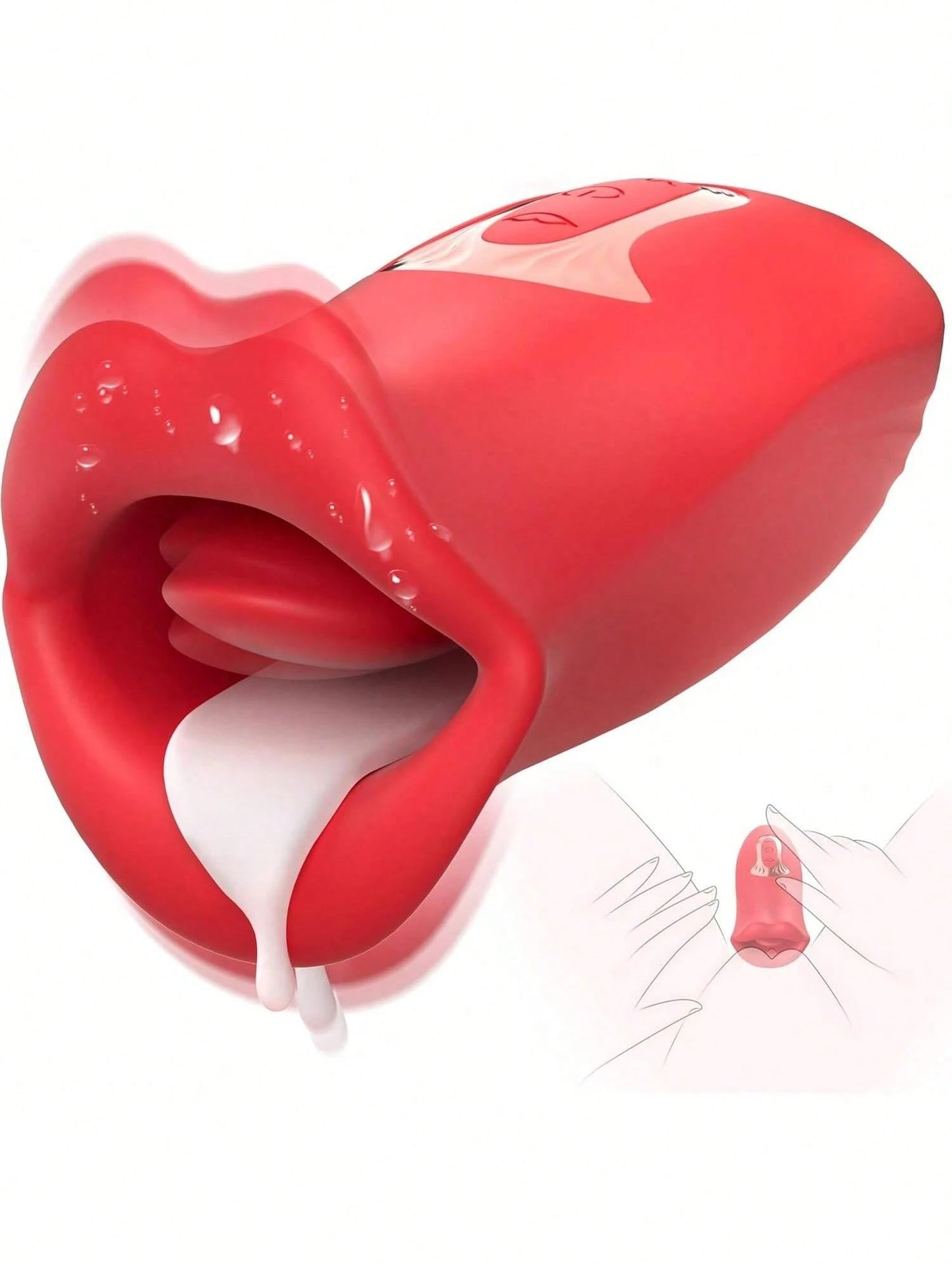 Mouth Tongue Licking Vibrators Dildo For Sucking Biting Nipple & Clit Clitoris Stimulator Massager, Female Masturbation Breast Sex Toy Oral Blowjob Toys Sexy Sexual Pleasure For Adult