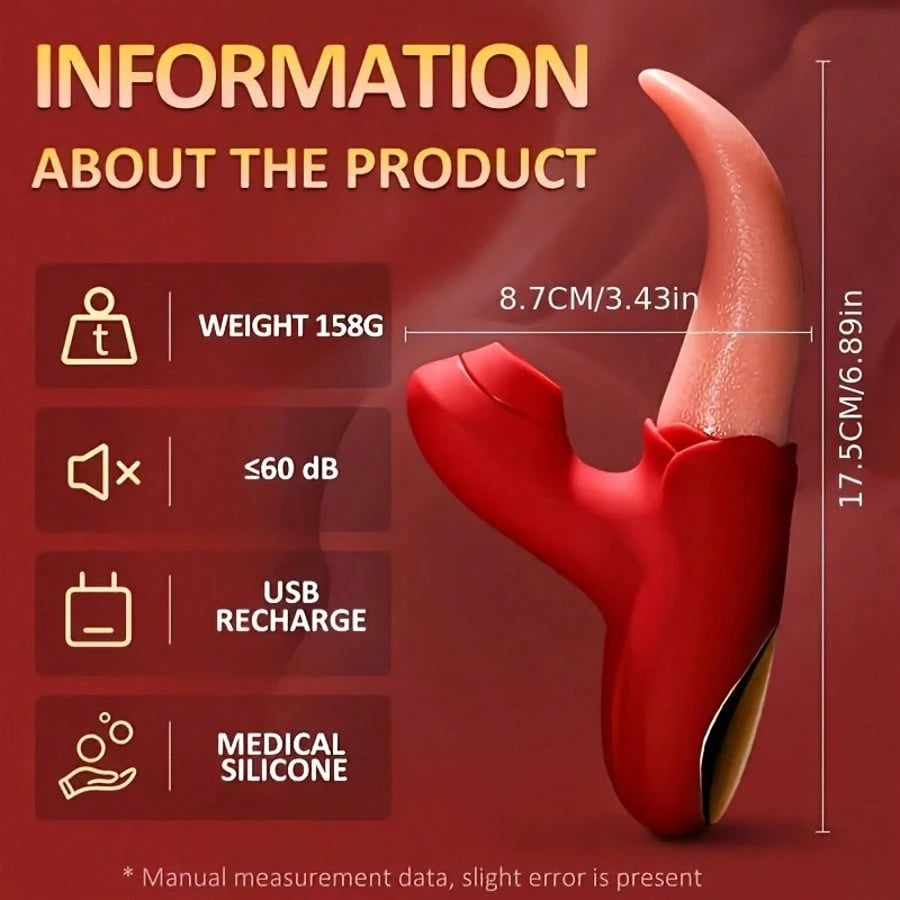 Suck And Tune Pink Tongue, G Spot Stimulator Female, Female Vibrator Sex Toys For Clitoral G Spot Stimulation
