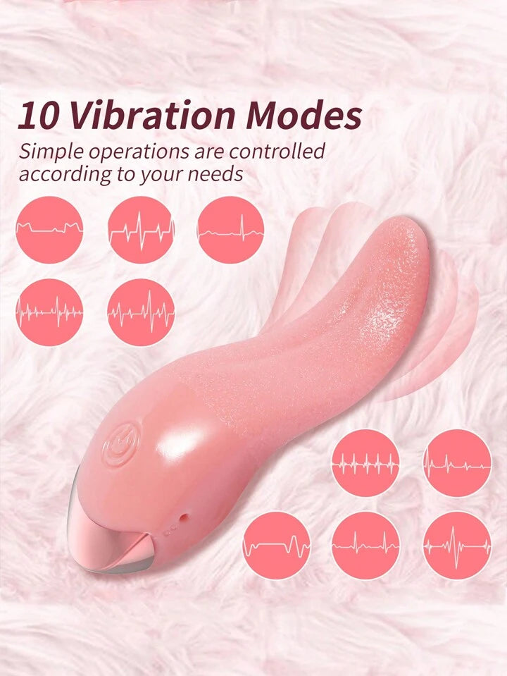 Realistic Tongue Licking G-Spot Vibrator – Silicone Wearable Clitoral Stimulator for Women