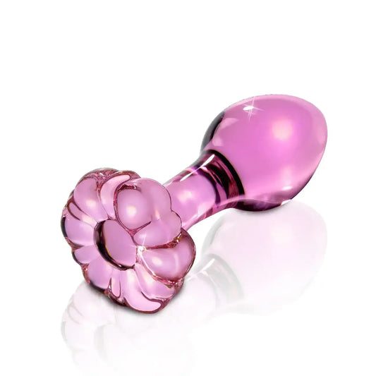Flower Crystal Glass Anal Plug Masturbation Sex Toys For Women Men Butt Plug Adult Products Pink Prostate Massager Anal Sex Toys