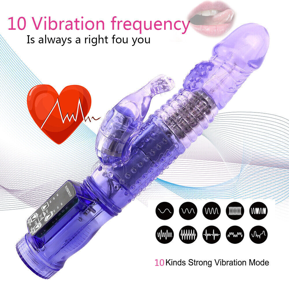 12-Speed Rotating Rabbit Vibrator – Realistic G-Spot and Clitoral Stimulator