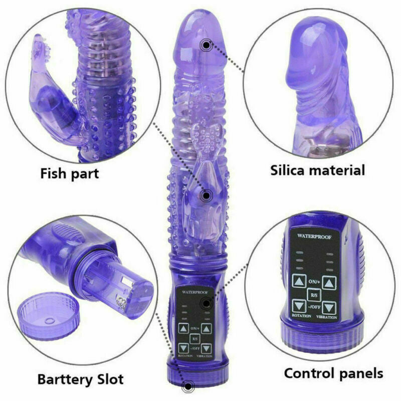 12-Speed Rotating Rabbit Vibrator – Realistic G-Spot and Clitoral Stimulator