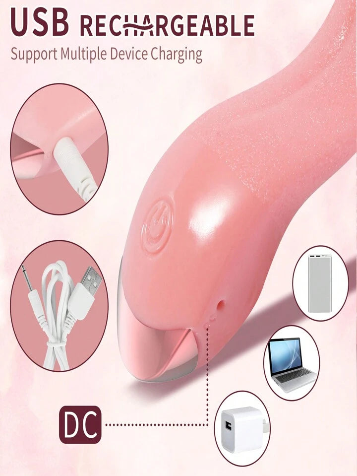Realistic Tongue Licking G-Spot Vibrator – Silicone Wearable Clitoral Stimulator for Women