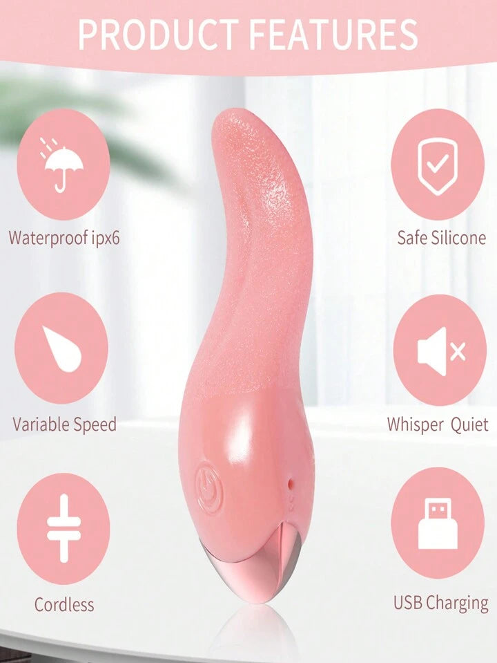 Realistic Tongue Licking G-Spot Vibrator – Silicone Wearable Clitoral Stimulator for Women