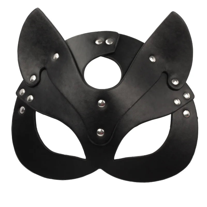 Black Cat BDSM Mask – Erotic Roleplay Costume for Adults, Cosplay & Fetish Games