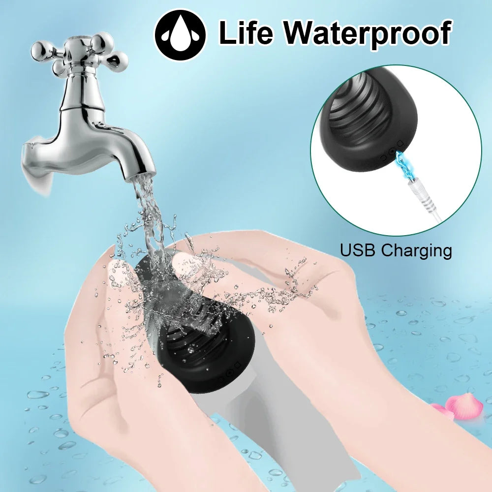 POMFW XLQ03 Smart Male Masturbator Cup – 2-in-1 Endurance Trainer with APP Control, 9 Vibration Modes & Medical Silicone