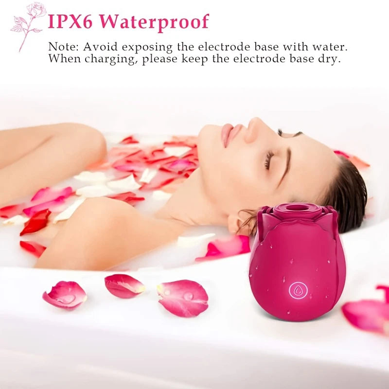 BIG SHOCKED Rose Sex Stimulator – Sucking and Vibrating Clitoral Stimulator with 10 Modes, Waterproof Silicone G-Spot Vibrator for Women