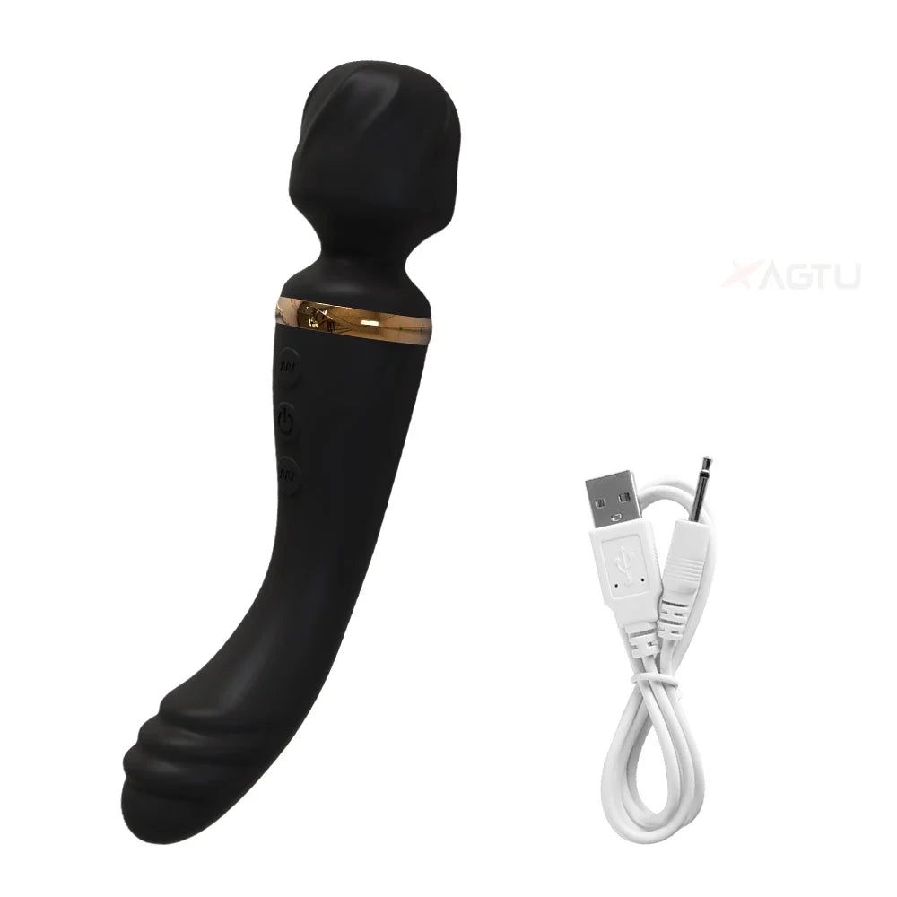 2-in-1 Wand Vibrator – Battery-Powered G-Spot & Clitoral Stimulator for Women, Medical Silicone AV Massager