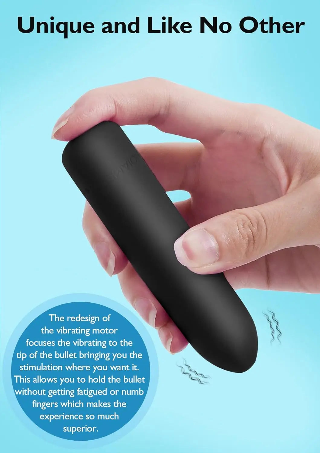 Bullet Vibrator – Waterproof Rechargeable Clitoral Stimulator with Angled Tip, 10 Vibration Modes, Ergonomic Mini Massager for Women