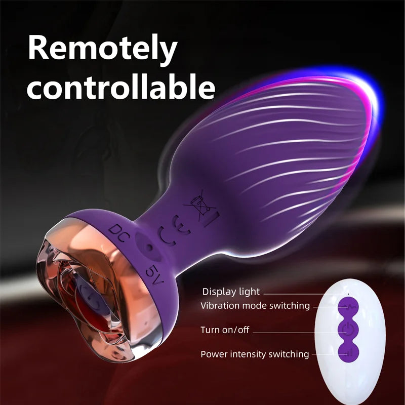 Yolodit Rechargeable Vibrating Prostate Massager with Remote Control – 10 Modes, Waterproof Silicone Plug