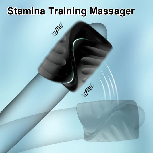 POMFW XLQ03 Smart Male Masturbator Cup – 2-in-1 Endurance Trainer with APP Control, 9 Vibration Modes & Medical Silicone