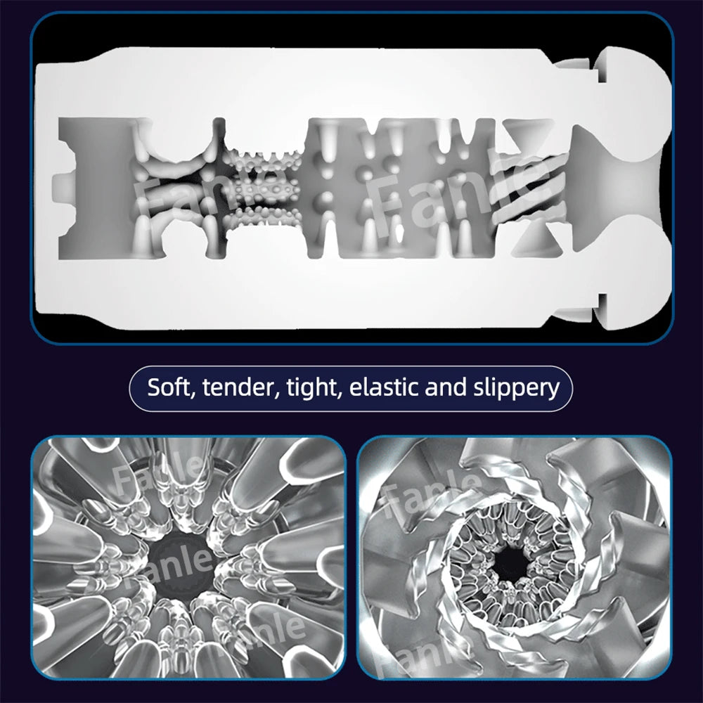 Transparent Male Masturbator Cup with 10 Vibration Modes – Removable TPE Sleeve & Squeezable Case