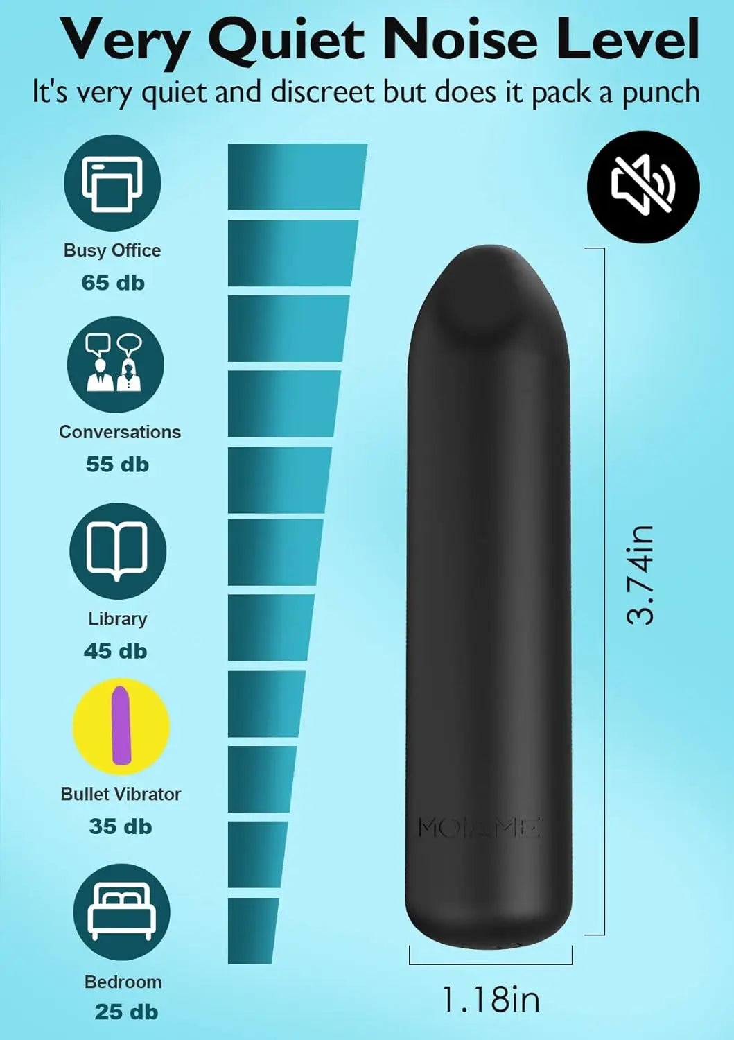 Bullet Vibrator – Waterproof Rechargeable Clitoral Stimulator with Angled Tip, 10 Vibration Modes, Ergonomic Mini Massager for Women