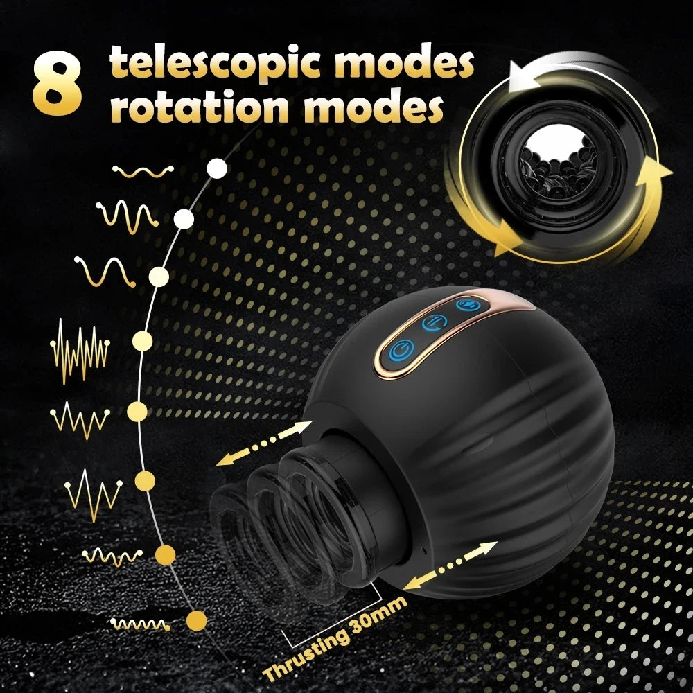 Automatic Male Masturbator Cup with 8 Rotating Modes and Realistic Moaning Sounds