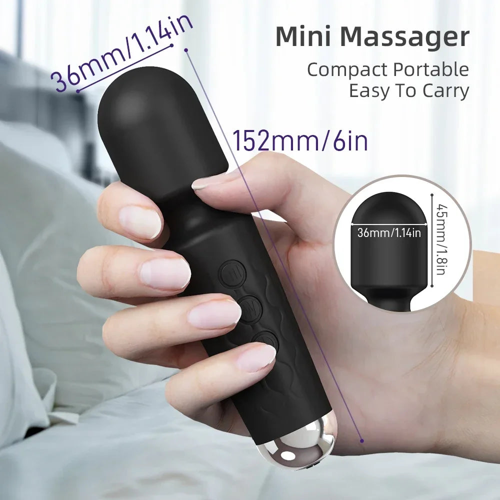 Powerful AV Magic Wand Vibrator – 20-Speed Rechargeable Clitoral & G-Spot Stimulator, Waterproof Silicone Massager for Women