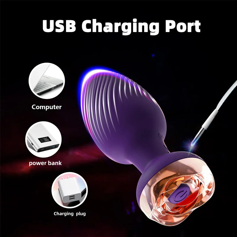 Yolodit Rechargeable Vibrating Prostate Massager with Remote Control – 10 Modes, Waterproof Silicone Plug