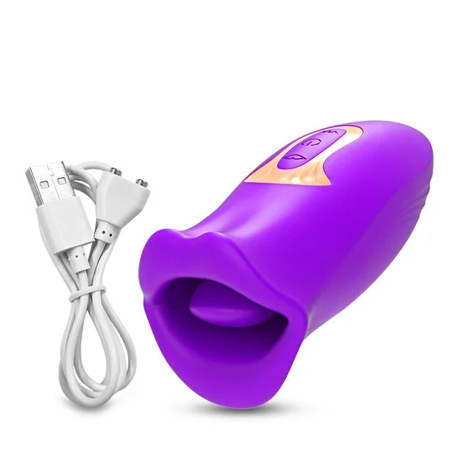 Tongue Licking Clitoral & G-Spot Vibrator – 10 Modes, Waterproof, USB Rechargeable, Silent Lay-On Massager for Women