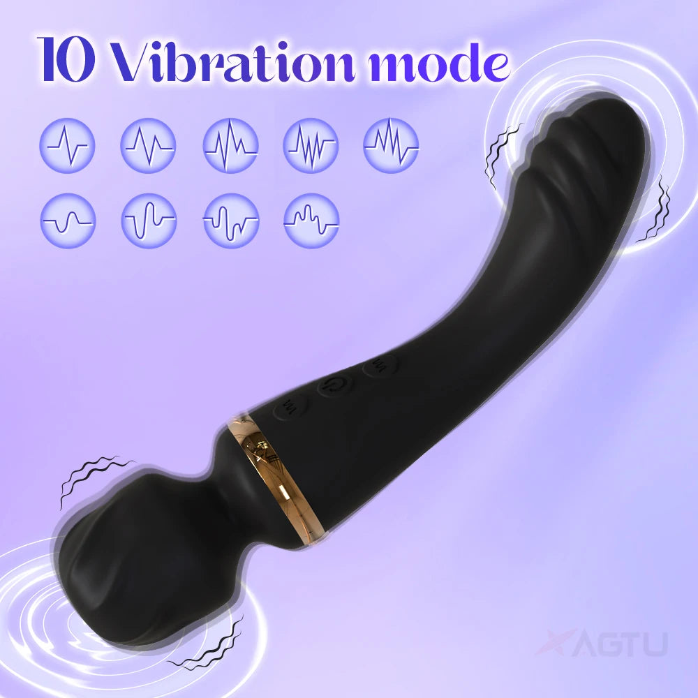 2-in-1 Wand Vibrator – Battery-Powered G-Spot & Clitoral Stimulator for Women, Medical Silicone AV Massager