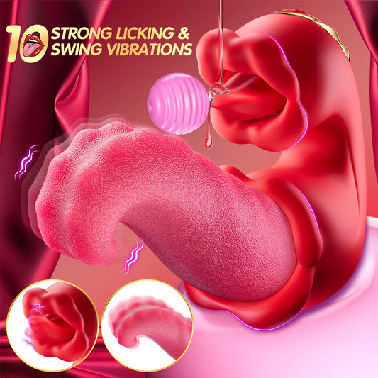 G-Spot & Clitoral Vibrator – Battery-Powered Tongue Stimulator for Women, Medical Silicone Dildo Massager