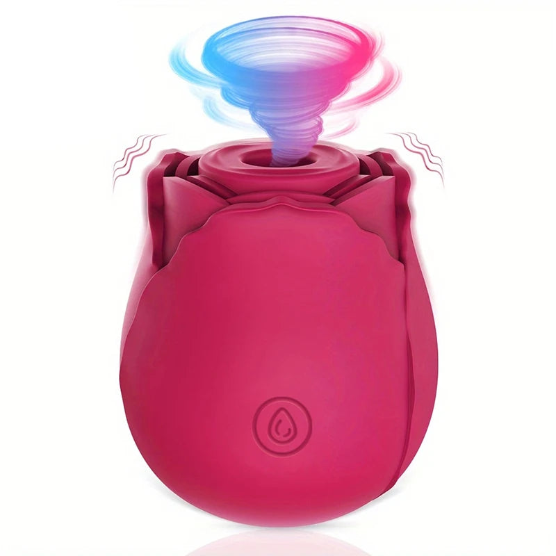 BIG SHOCKED Rose Sex Stimulator – Sucking and Vibrating Clitoral Stimulator with 10 Modes, Waterproof Silicone G-Spot Vibrator for Women