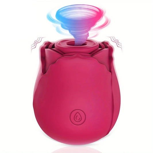 BIG SHOCKED Rose Sex Stimulator – Sucking and Vibrating Clitoral Stimulator with 10 Modes, Waterproof Silicone G-Spot Vibrator for Women