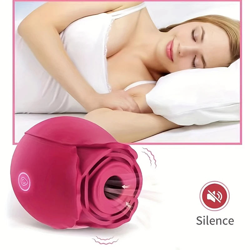 BIG SHOCKED Rose Sex Stimulator – Sucking and Vibrating Clitoral Stimulator with 10 Modes, Waterproof Silicone G-Spot Vibrator for Women