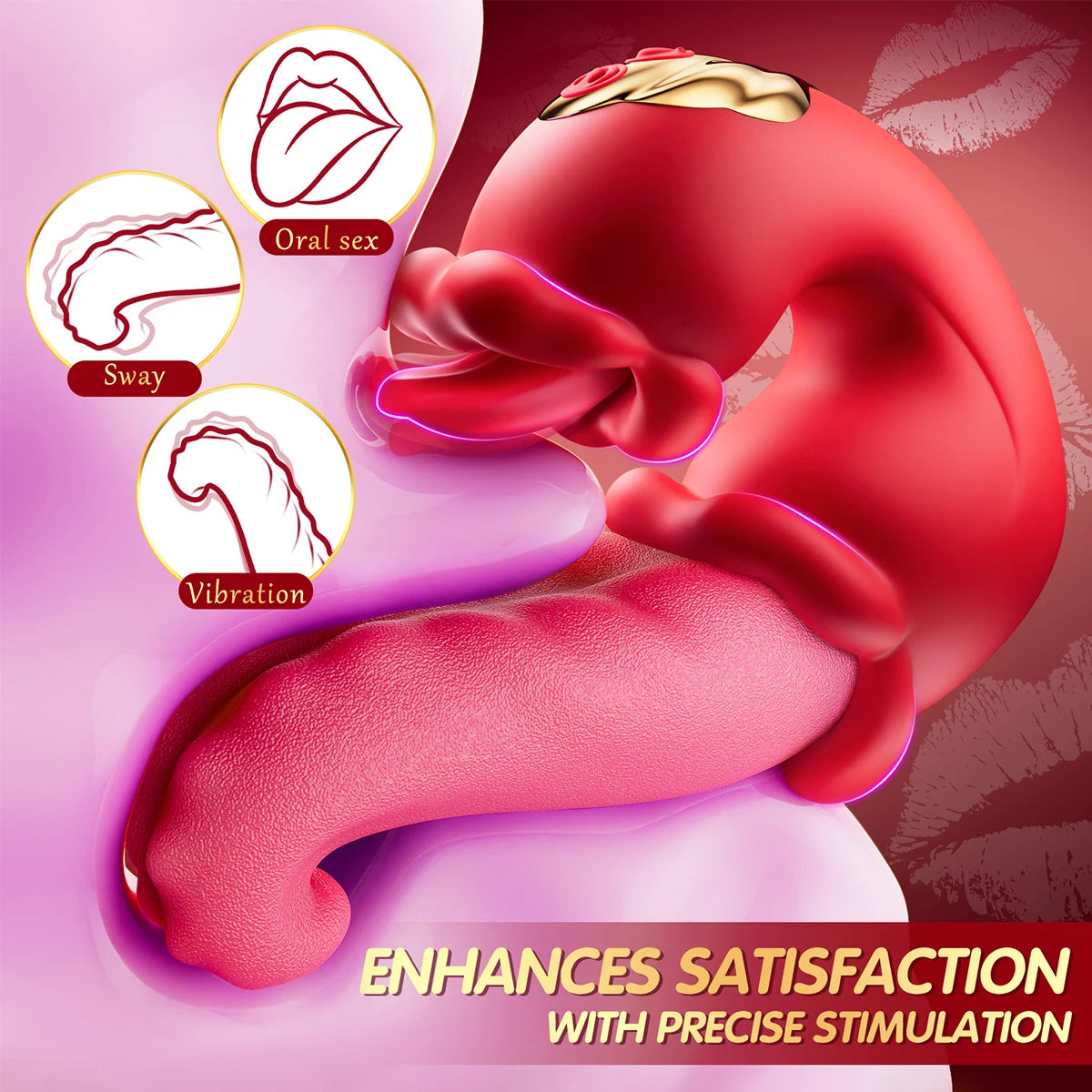G-Spot & Clitoral Vibrator – Battery-Powered Tongue Stimulator for Women, Medical Silicone Dildo Massager