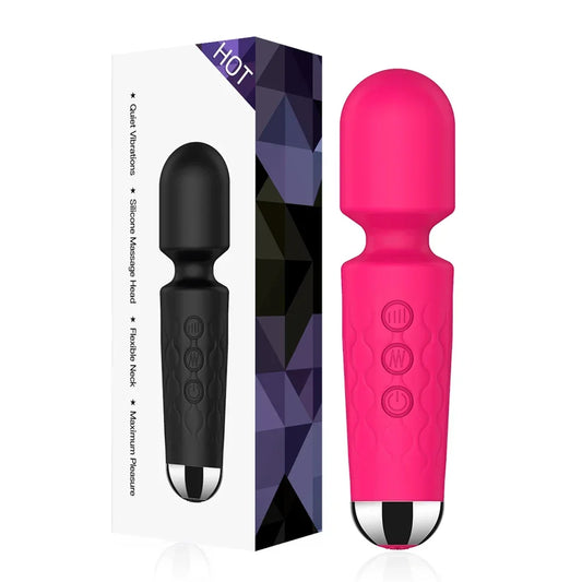 Powerful AV Magic Wand Vibrator – 20-Speed Rechargeable Clitoral & G-Spot Stimulator, Waterproof Silicone Massager for Women