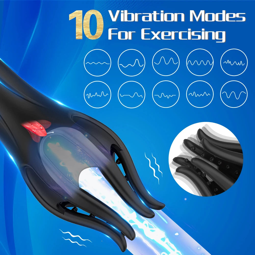 Male Masturbator with Tongue Licking & 10 Vibration Modes – USB Rechargeable Silicone Cup