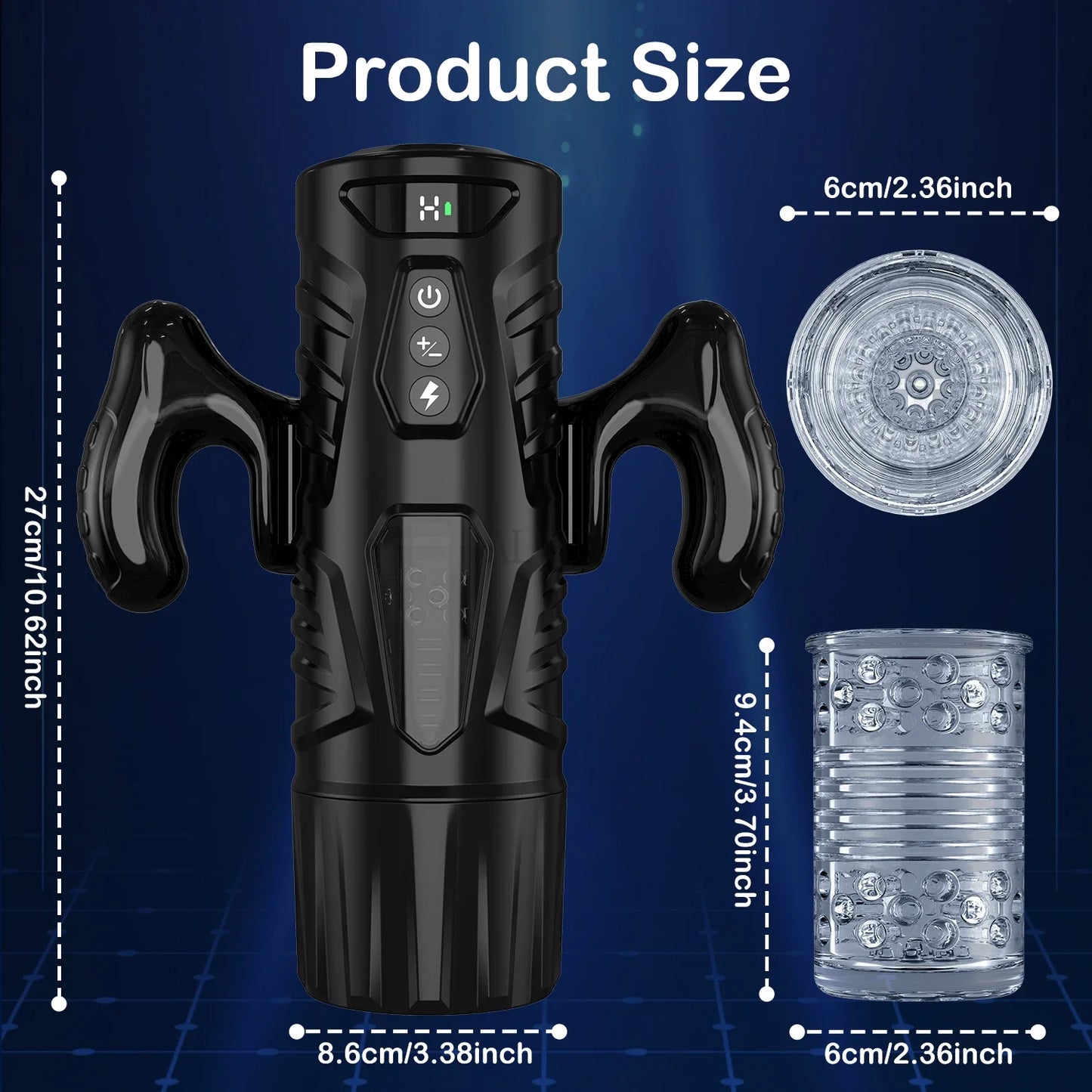 Automatic Male Masturbator with 7 Thrusting & 7 Rotating Modes – App-Controlled TPE Cup with LCD Display & Suction Base