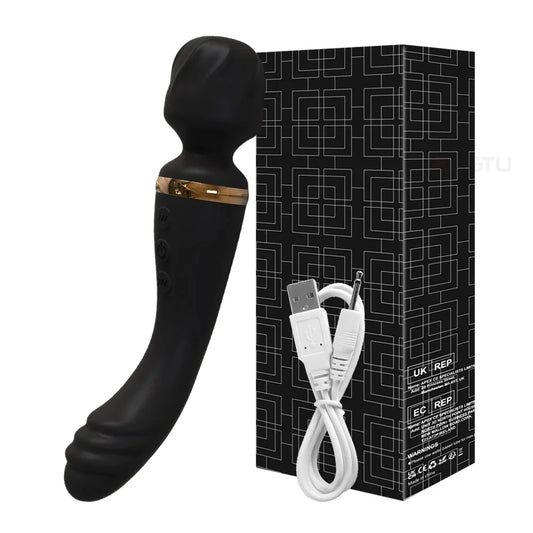 2-in-1 Wand Vibrator – Battery-Powered G-Spot & Clitoral Stimulator for Women, Medical Silicone AV Massager