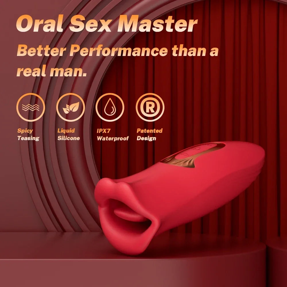 Tongue Licking Clitoral & G-Spot Vibrator – 10 Modes, Waterproof, USB Rechargeable, Silent Lay-On Massager for Women