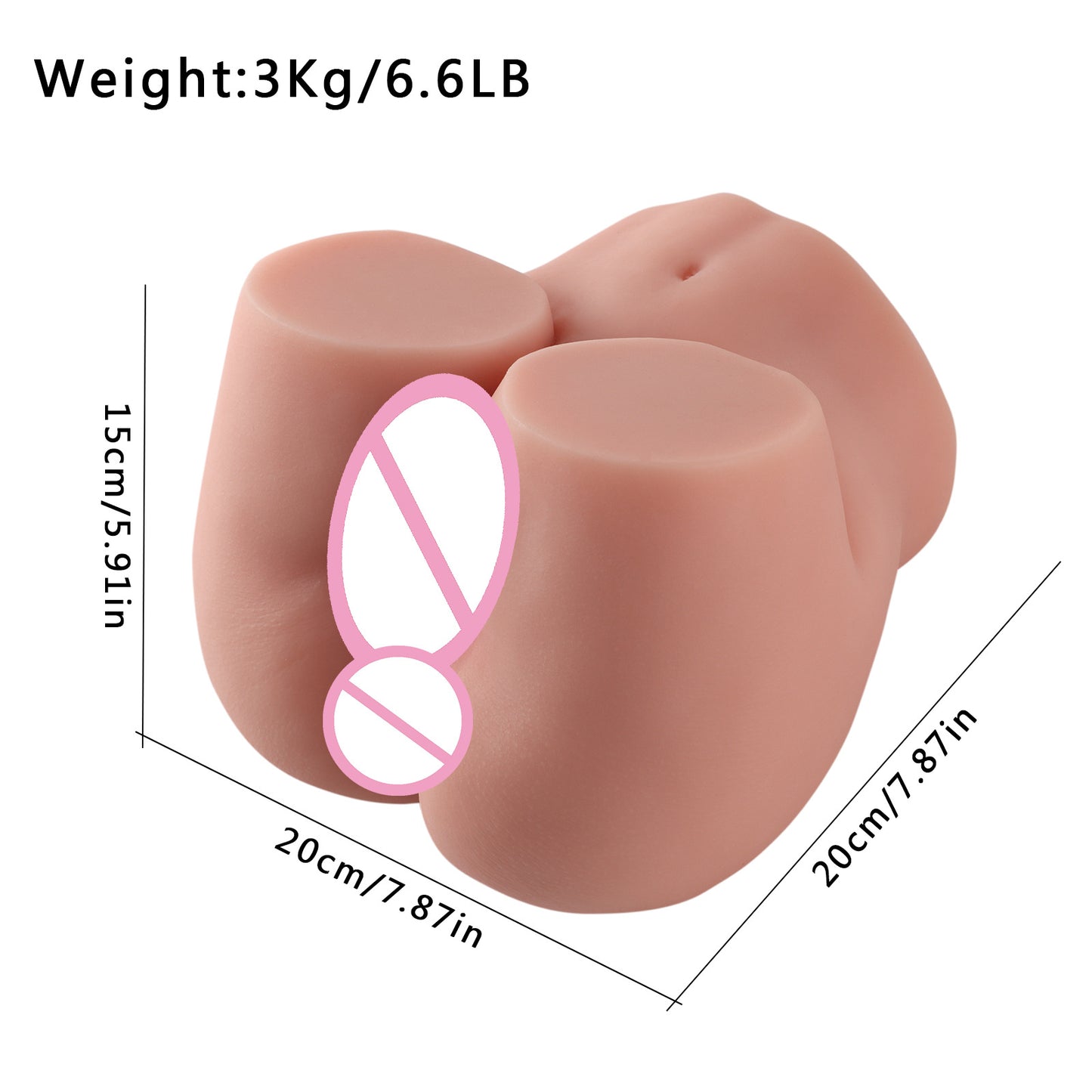 Brown Sugar Vaginal Anal Dual Entrance Realistic Butt