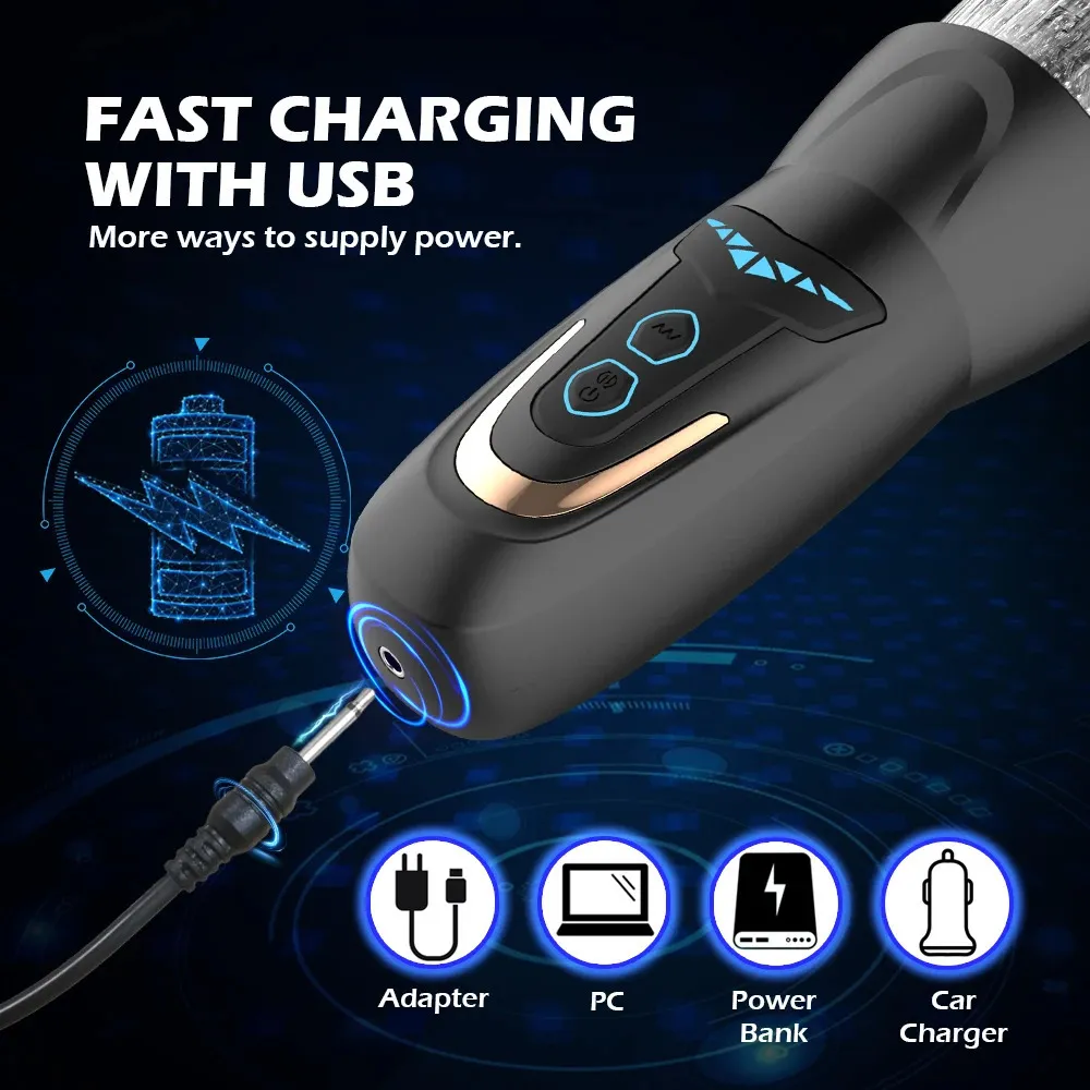 360° Rotating & Thrusting Automatic Male Masturbator – Waterproof, USB Rechargeable with 10 Vibration Modes
