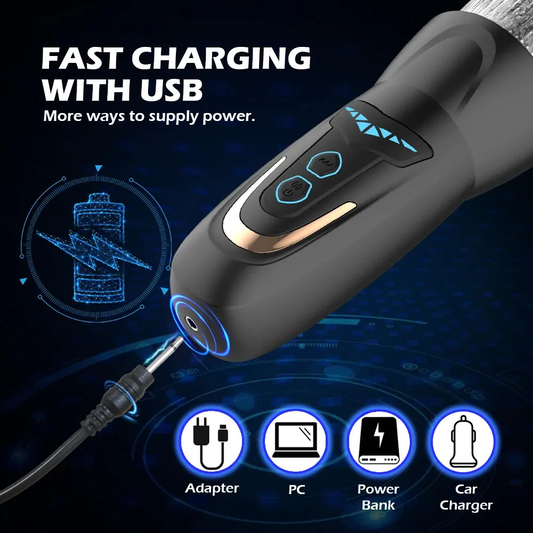 360° Rotating & Thrusting Automatic Male Masturbator – Waterproof, USB Rechargeable with 10 Vibration Modes